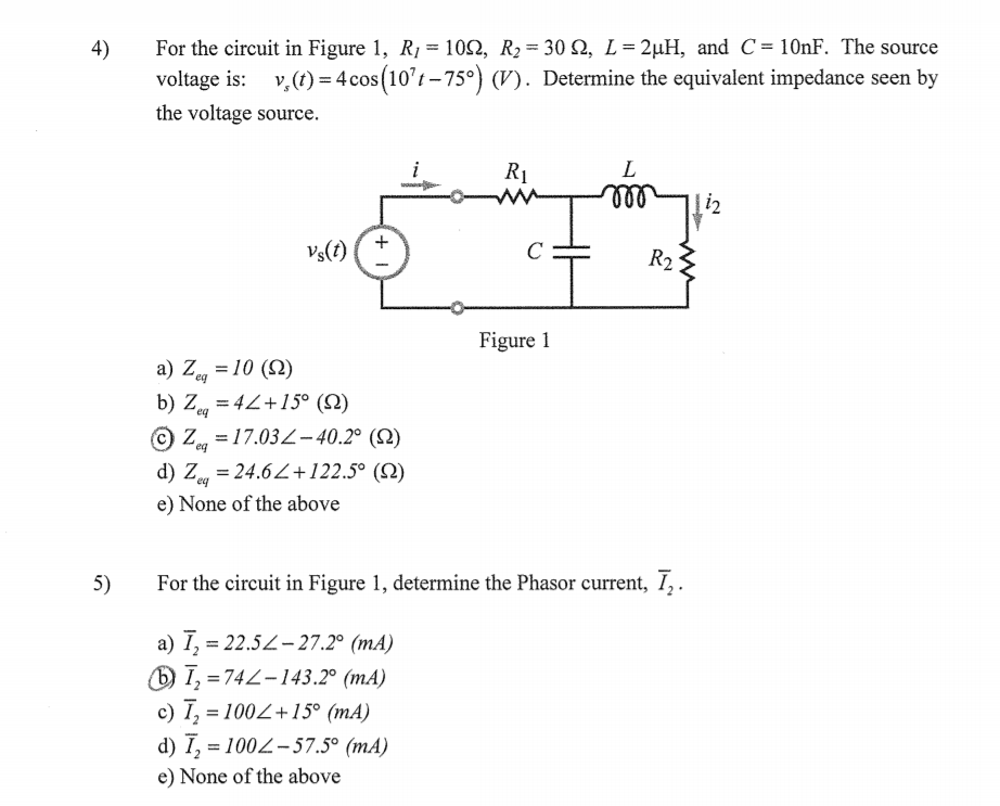 Solved For the circuit in Figure 1, R,-10Ω, R2-30 Ω, L = 2 | Chegg.com