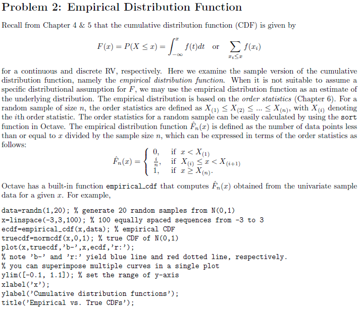 Solved Recall from Chapter 4 & 5 that the cumulative