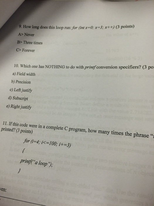 Solved How Long Does This Loop Run For int X 0 X 3 Chegg