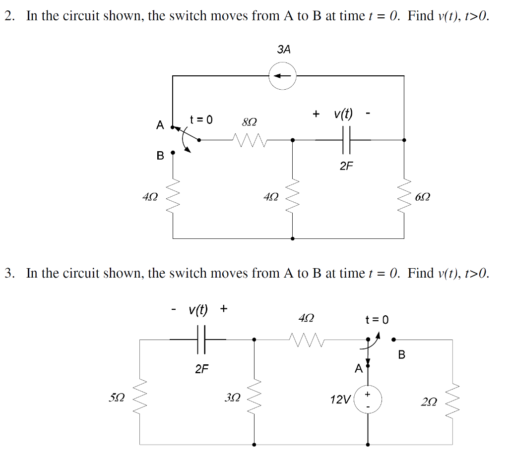 Solved 2. In The Circuit Shown, The Switch Moves From A To B | Chegg.com