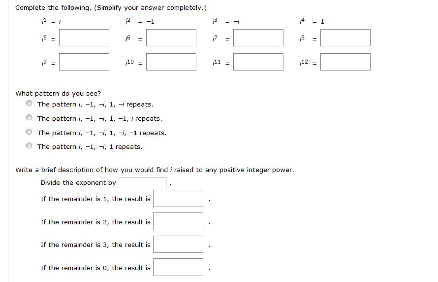 Solved Complete The Following. (Simplify Your Answer | Chegg.com