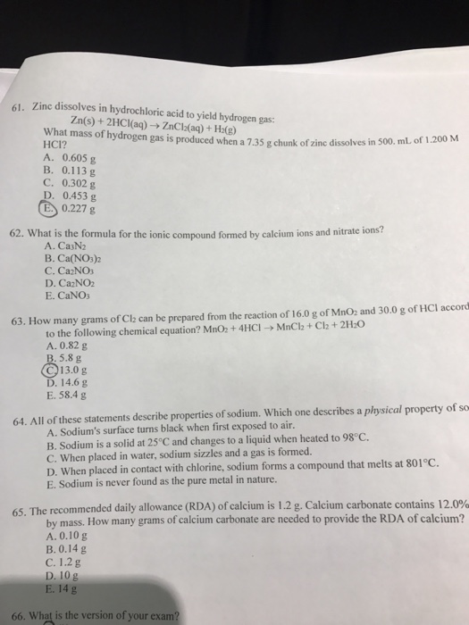 solved-zinc-dissolves-in-hydrochloric-acid-to-yield-hydrogen-chegg