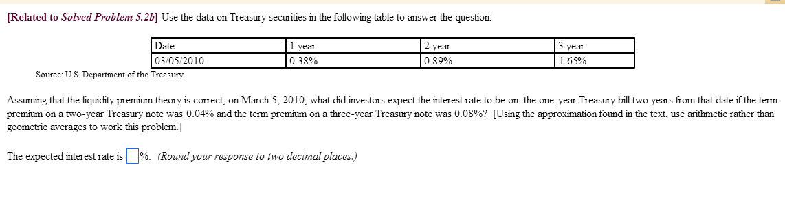 Solved Use the data on Treasury securities in the following | Chegg.com