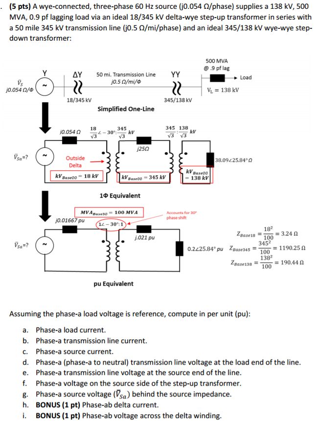 Solved A Wye-connected, Three-phase 60 Hz Source (j0.054 | Chegg.com