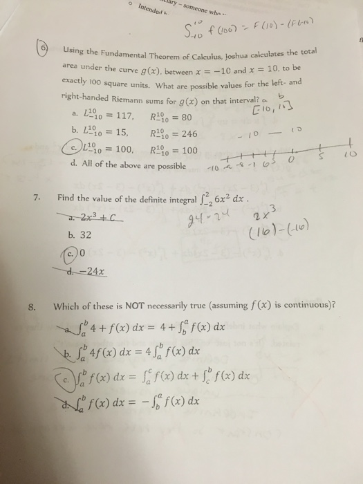 Solved Using the Fundamental Theorem of Calculus. Joshua | Chegg.com