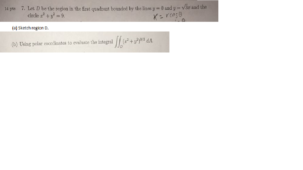 Solved v3r and the Let D be the region in the first quadrant | Chegg.com