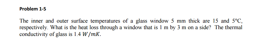 Solved The inner and outer surface temperatures of a glass | Chegg.com