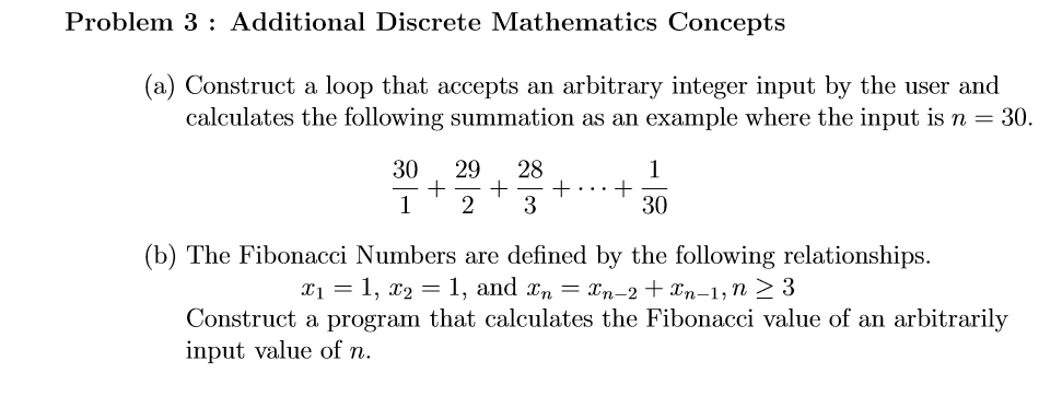 Solved Problem 3: Additional Discrete Mathematics Concepts | Chegg.com