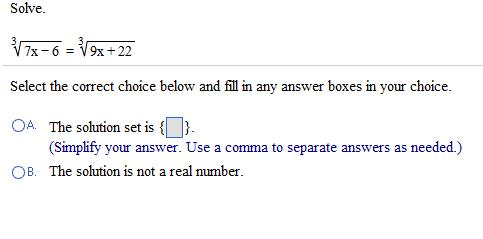 Solved Solve. Select the correct choice below and fill in | Chegg.com