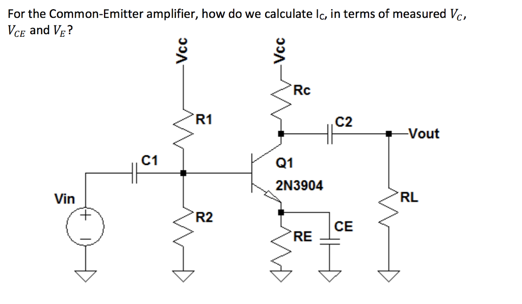 Solved For the Common-Emitter amplifier, how do we calculate | Chegg.com