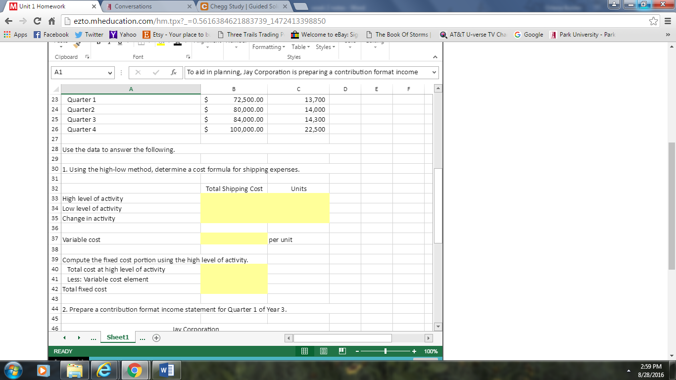 Solved Analyze a mixed cost using the highlow method.