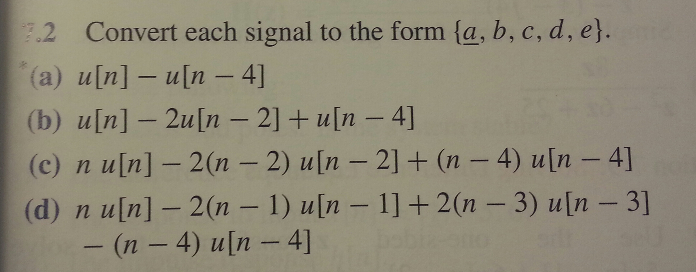 Solved .2 Convert Each Signal To The Form Ta, B, C, D, E]. | Chegg.com