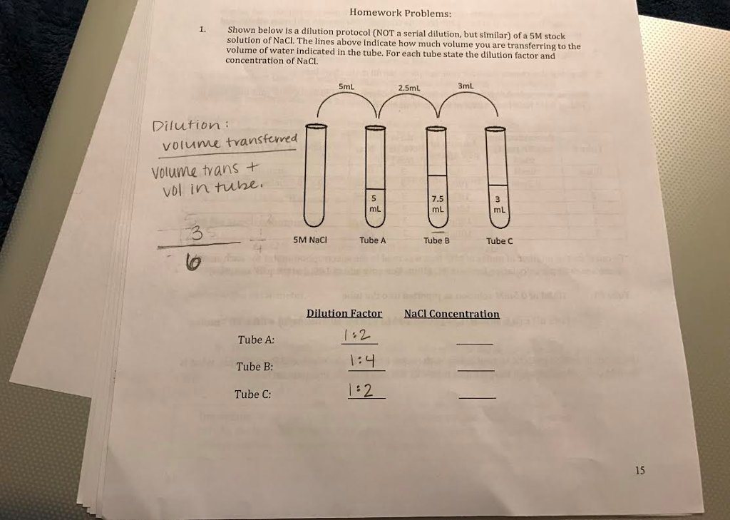 Solved: Shown Below Is A Dilution Protocol Of A 5M Stock S... | Chegg.com