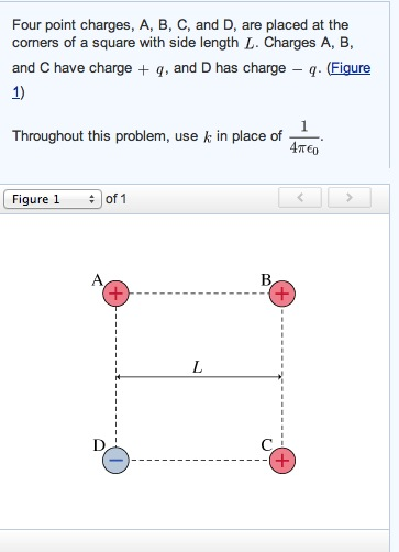 Solved: Four Point Charges, A, B, C, And D, Are Placed At ... | Chegg.com