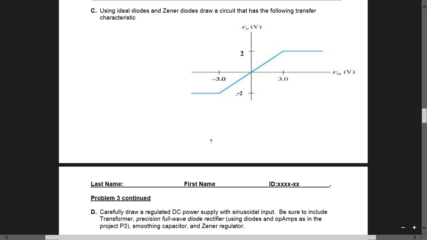 Solved Consider the following half wave rectifier with | Chegg.com