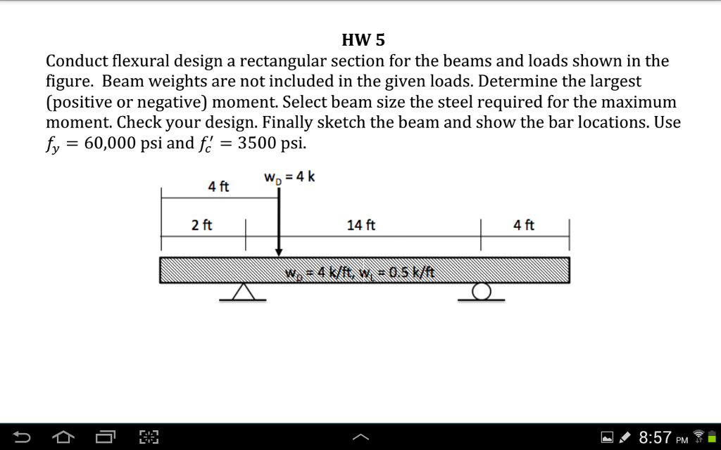 Solved Conduct flexural design a rectangular section for the | Chegg.com