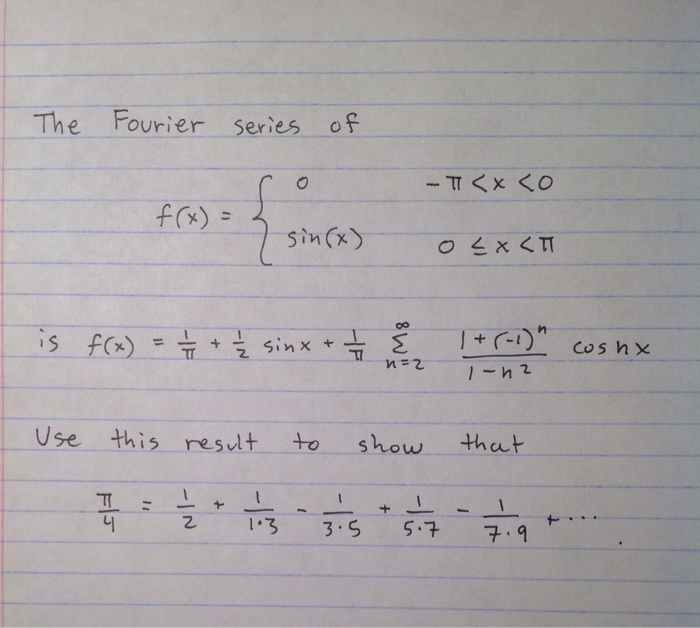 Solved The Fourier Series Of Fx 0 Pi