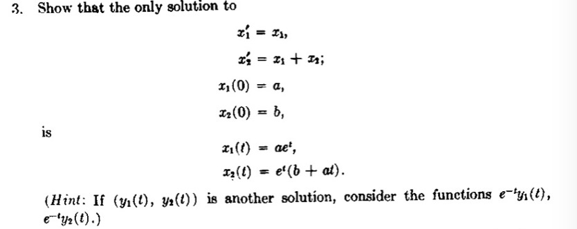 Solved show that the only solution to x1'=x1, x2'=x1+x2; | Chegg.com