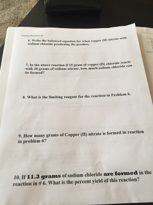 Solved Write the balanced equation for when copper(II)