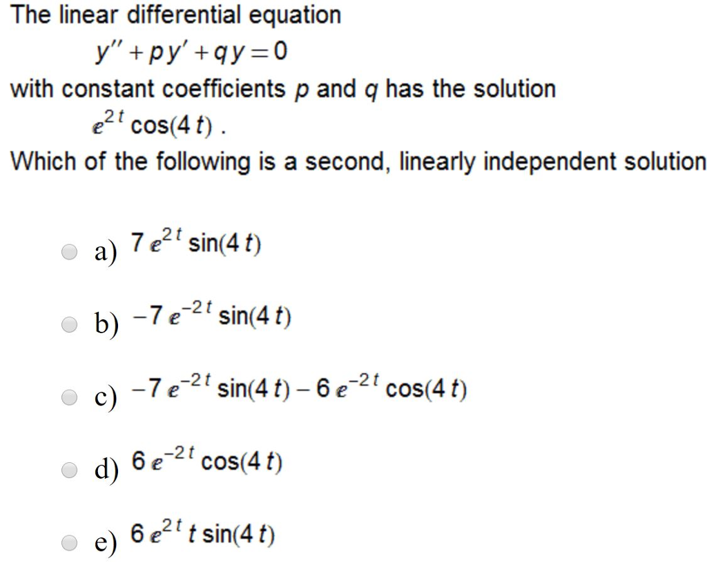Solved: The Linear Differential Equation With Constant Coe... | Chegg.com