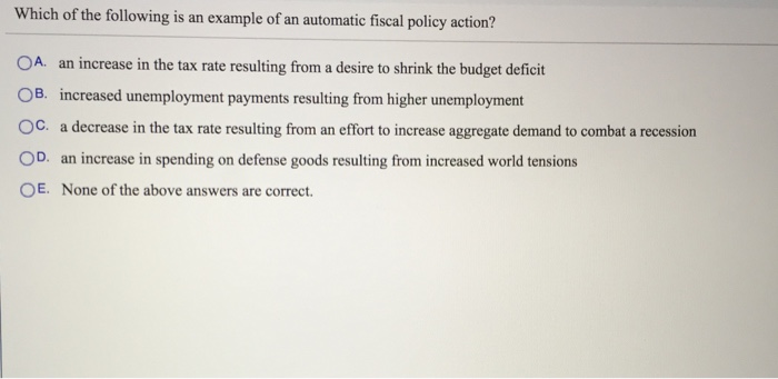 Solved Which of the following is an example of an automatic | Chegg.com