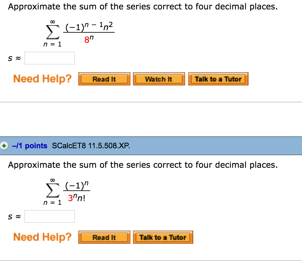 Solved Approximate the sum of the series correct to four | Chegg.com