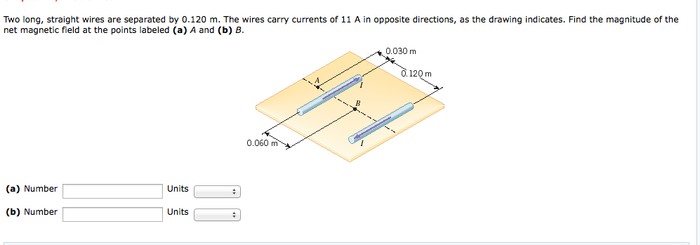 Solved Two Long, Straight Wires Are Separated By 0.120 M. | Chegg.com