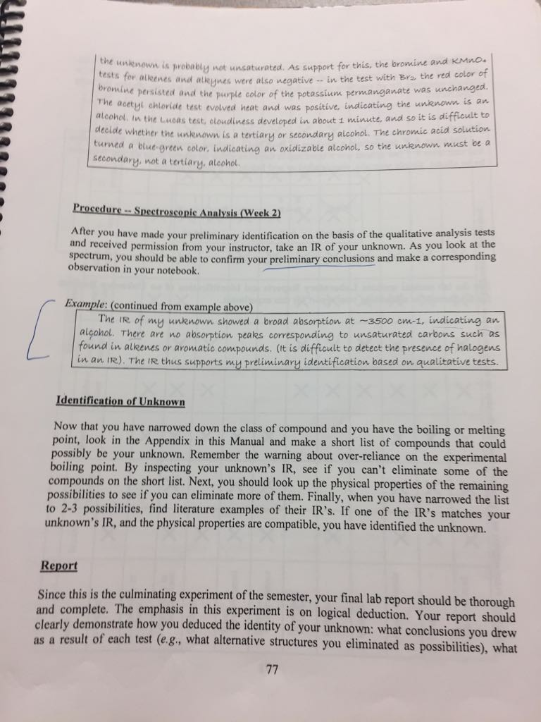 This lab is Organic Qualitative Analysis