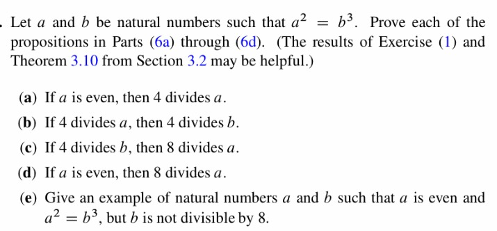Solved Let a and b be natural numbers such that a^2 = b^3. | Chegg.com
