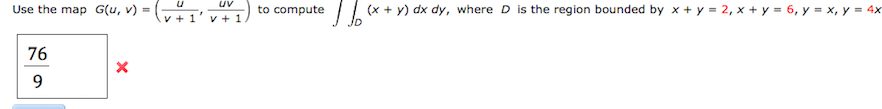 Solved Use the map G(u, v) = (u/v + 1, uv/v + 1) to compute | Chegg.com