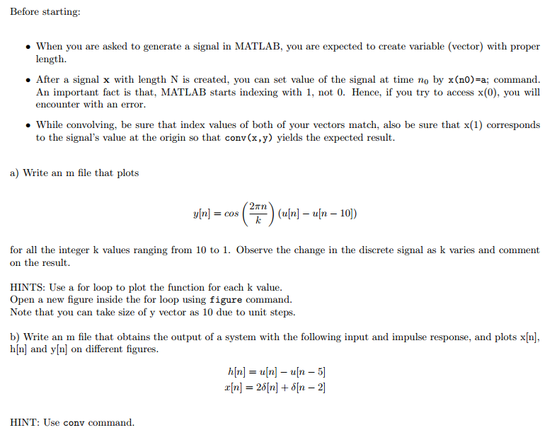 Solved When you are asked to generate a signal in MATLAB, | Chegg.com image.