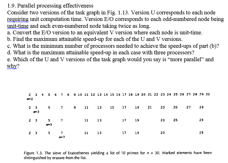 Solved 1.9. Parallel processing effectiveness Consider two | Chegg.com