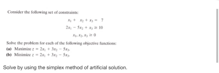 Solved Consider The Following Set Of Constraints X 1 X 2