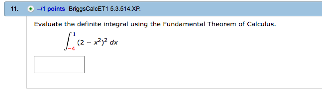 using fundamental theorem of calculus to evaluate definite integral