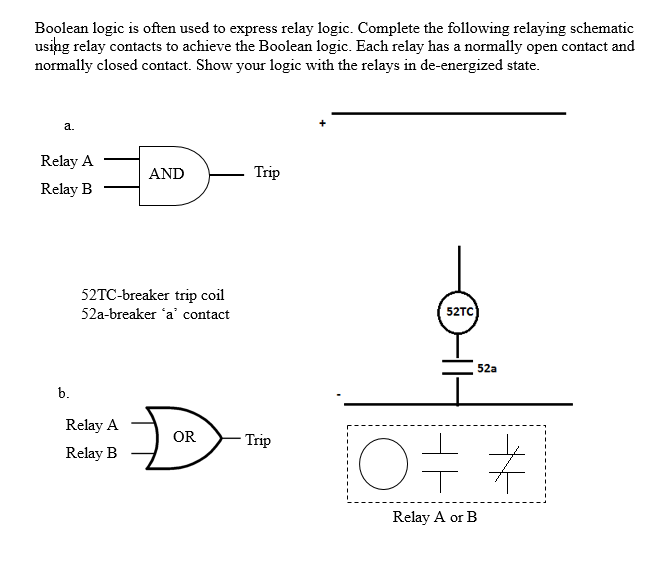 Solved Boolean logic is often used to express relay logic.
