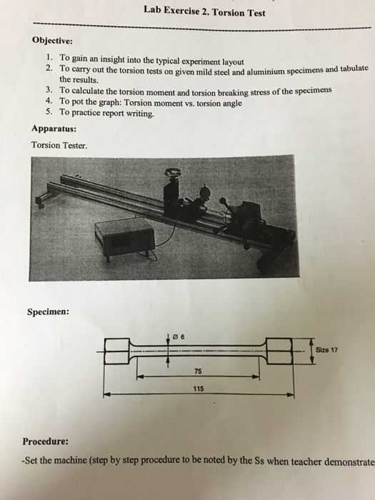 torsion test experiment lab report