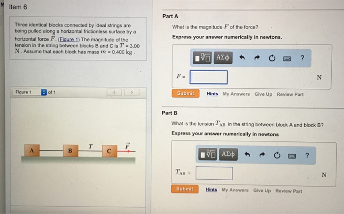 Solved Three Identical Blocks Connected By Ideal Strings Are | Chegg.com