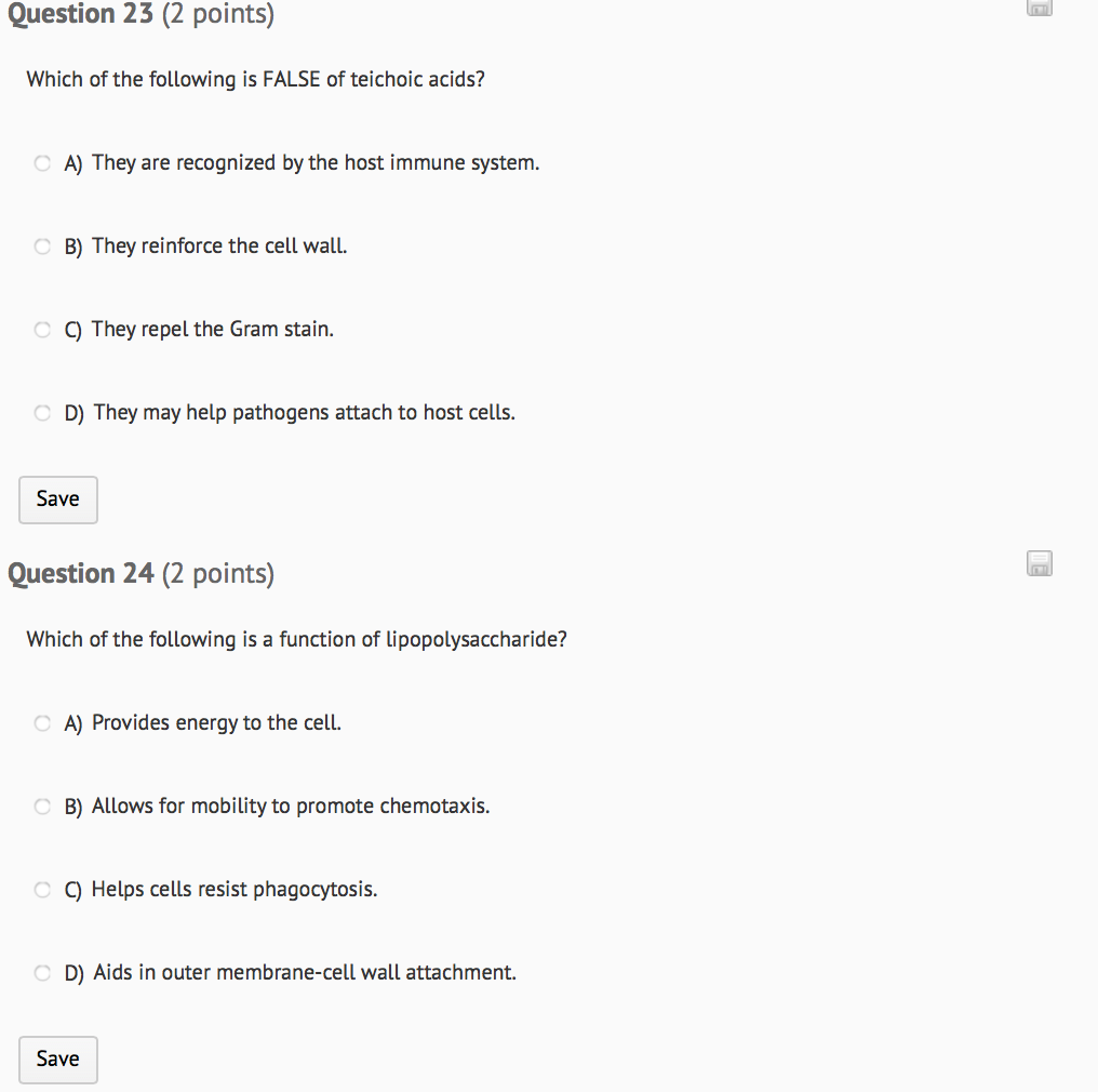 Solved Question 23 (2 points) Which of the following is | Chegg.com