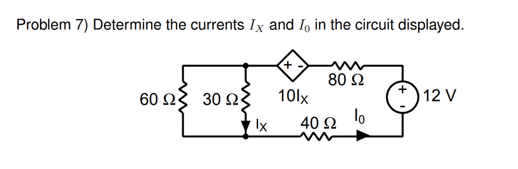 Solved Determine the currents I_X and I_0 in the circuit | Chegg.com