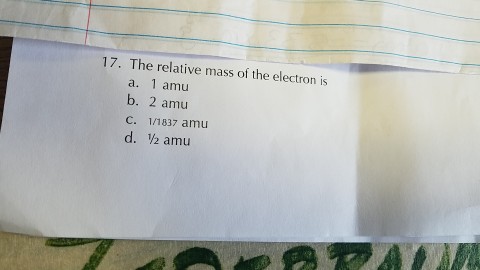 value of 1 amu in mega electron volt