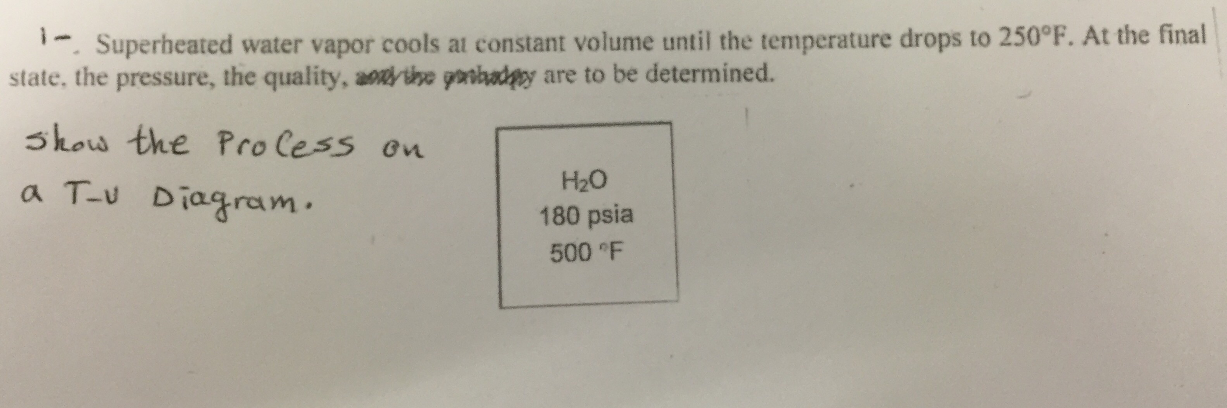 Solved Superheated water vapor cools at constant volume