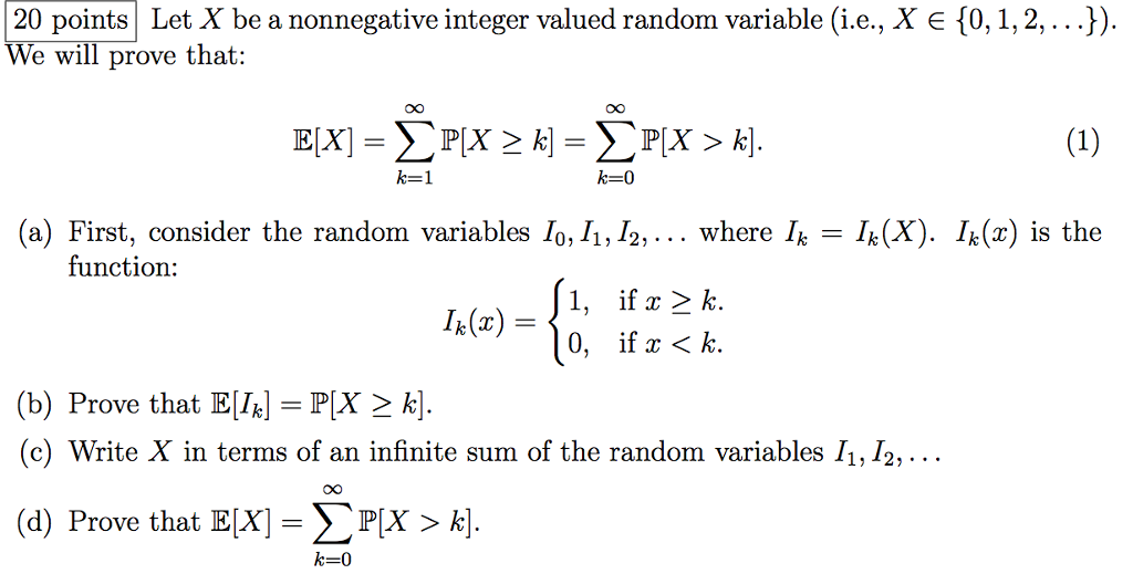 Solved Let X be a nonnegative integer valued random variable | Chegg.com