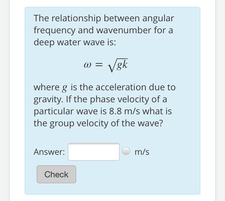 Solved The relationship between angular frequency and