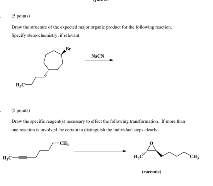 Solved 5 points) Draw the structure of the expected major | Chegg.com