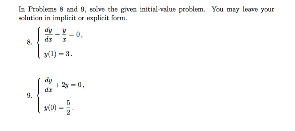 Solved Solve the given initial-value problem. You may leave | Chegg.com