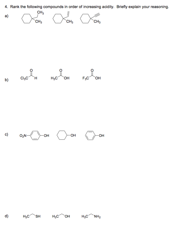 Solved Rank the following compounds in order of increasing | Chegg.com
