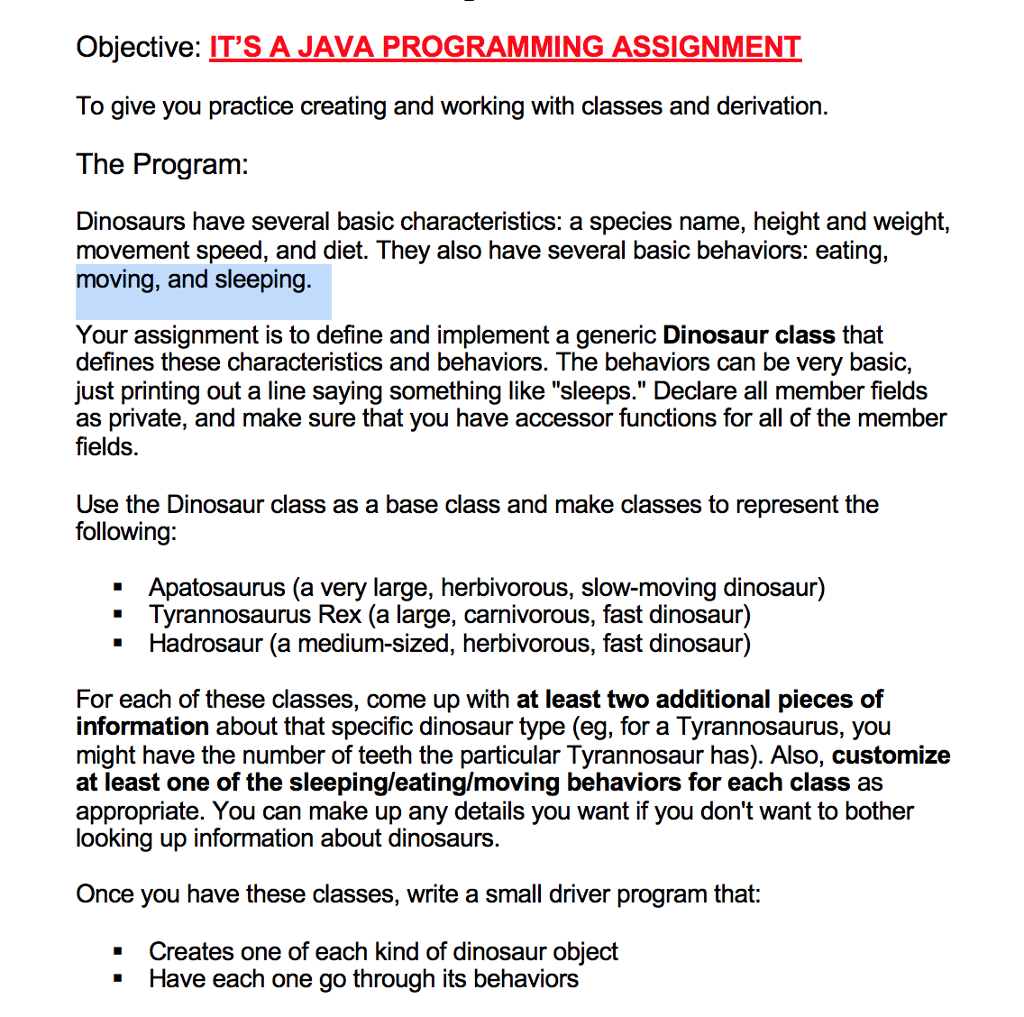 assignment java define