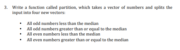 Solved 3. Write a function called partition, which takes a | Chegg.com
