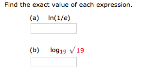 Solved Find the exact value of each expression (a) In(1/e) | Chegg.com