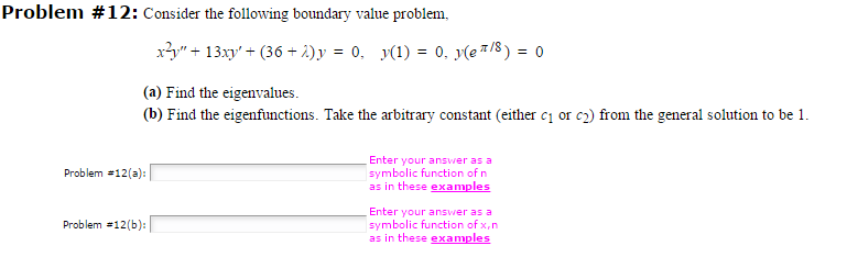Solved Consider The Following Boundary Value Problem X 2 Y Chegg